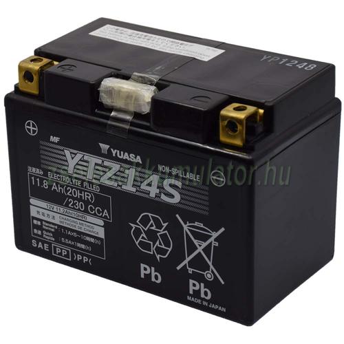 Yuasa YTZ14S 12V 11 2Ah gondoz smentes AGM zsel s motor akkumul tor